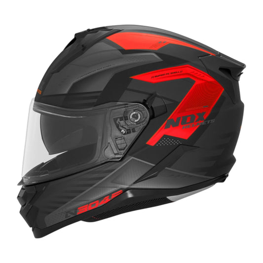 Casque NOX N304S noir rouge
