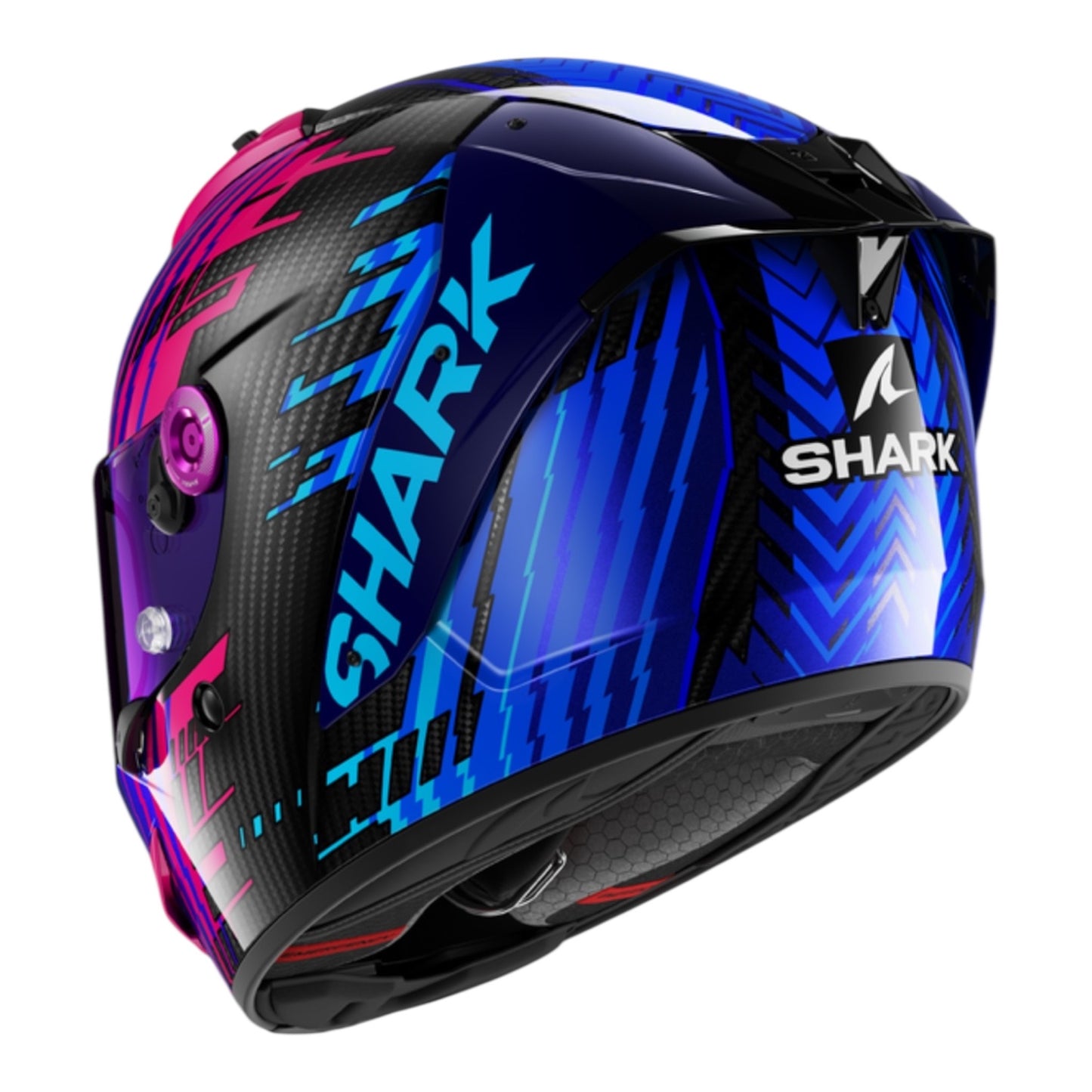 Casque shark aeron edgy noir rose bleu brillant