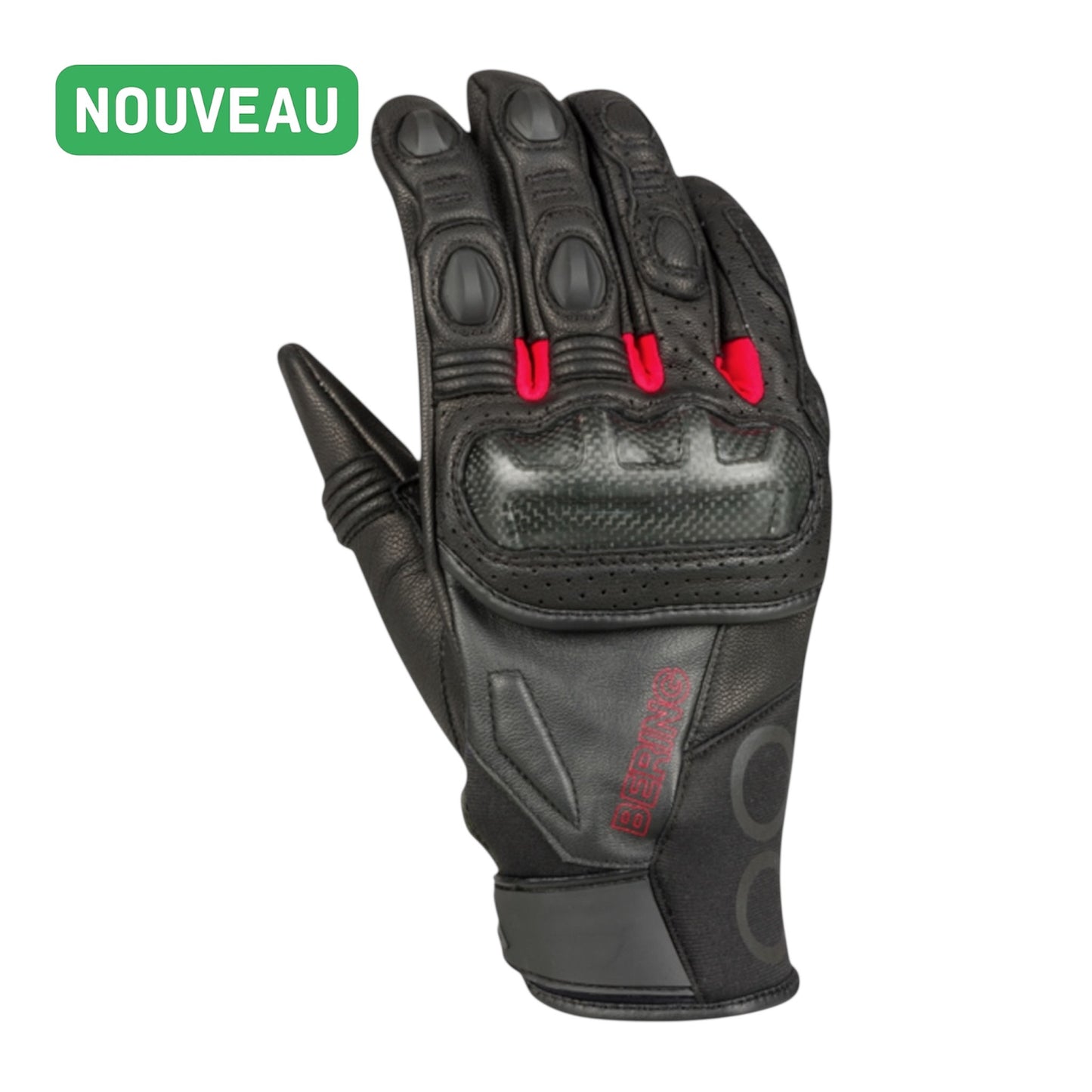 Gants bering radial noir rouge