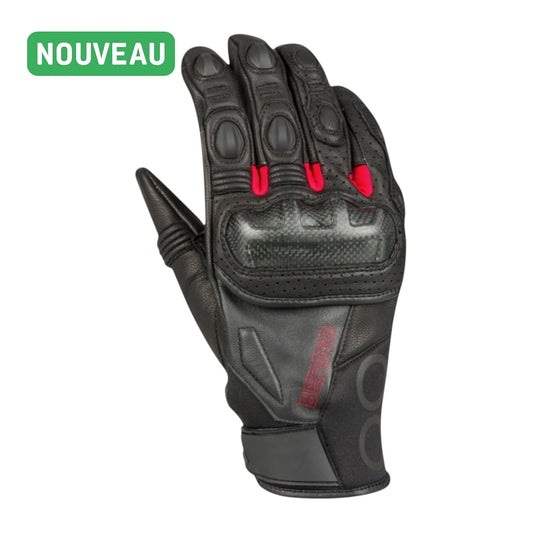 Gants bering radial noir rouge