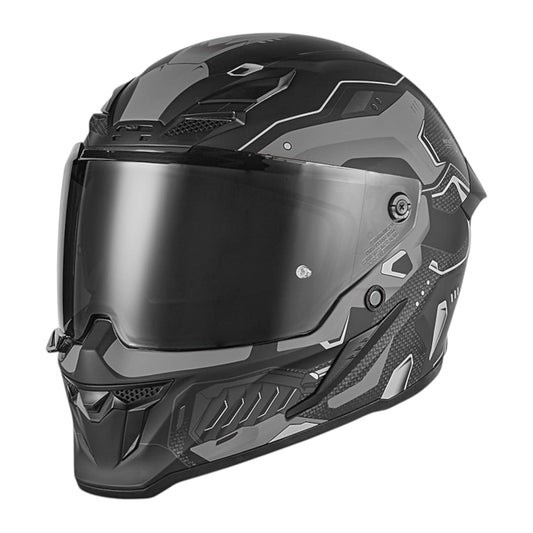 Casque NOX Goliath berserck noir mat argent